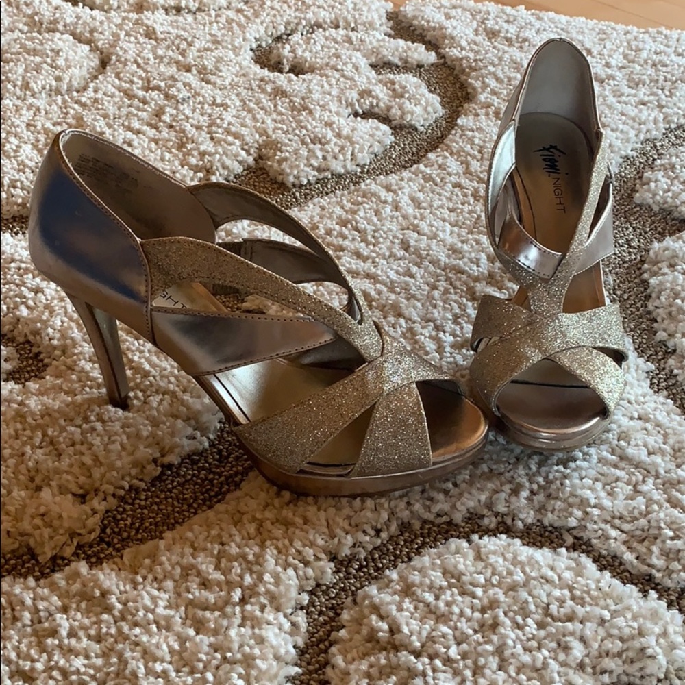 Gold high heels